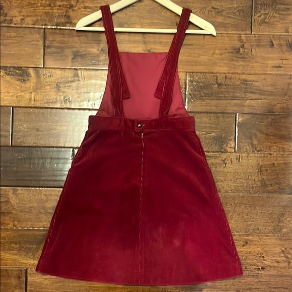 Lanz of Salzberg Juniors Vintage Berry Red Corduroy Jumper Mini Dress-sz 7/8 - Picture 4 of 9